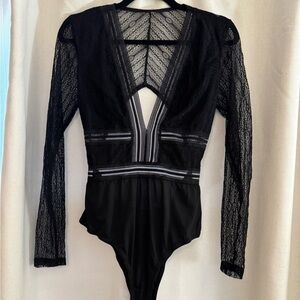 Lulu’s Black Lace Bodysuit